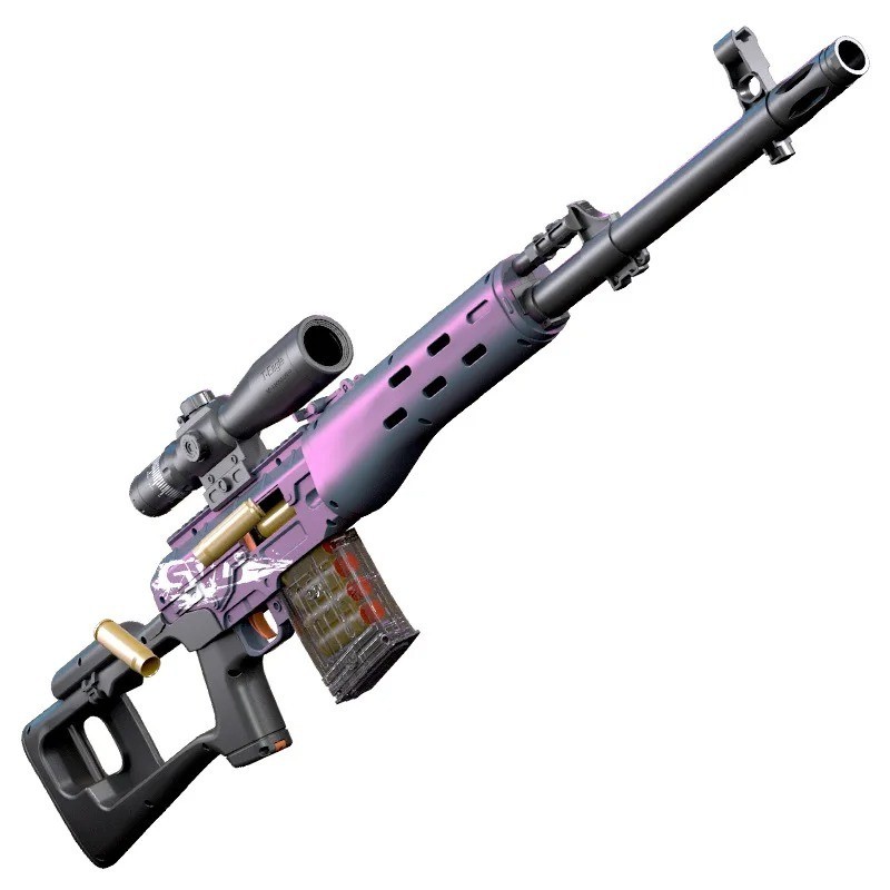 SVD Dragunov Shell Ejecting Toy Sniper Rifle Soft Dart Blaster w/ Scope