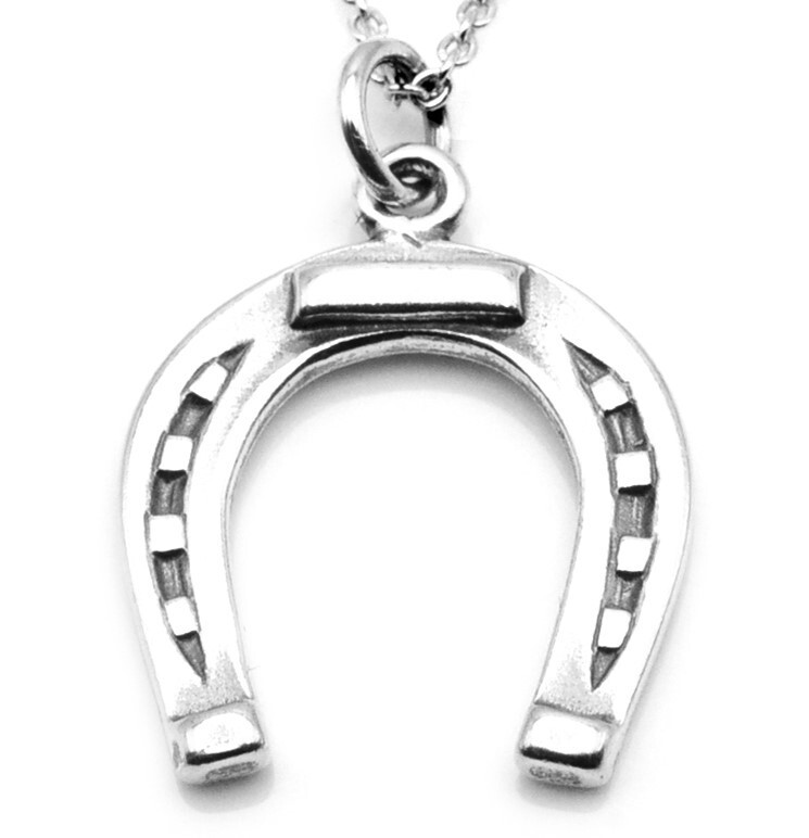 925 Sterling Silver Horseshoe Charm Pendant Lucky Jewelry Gift for Women