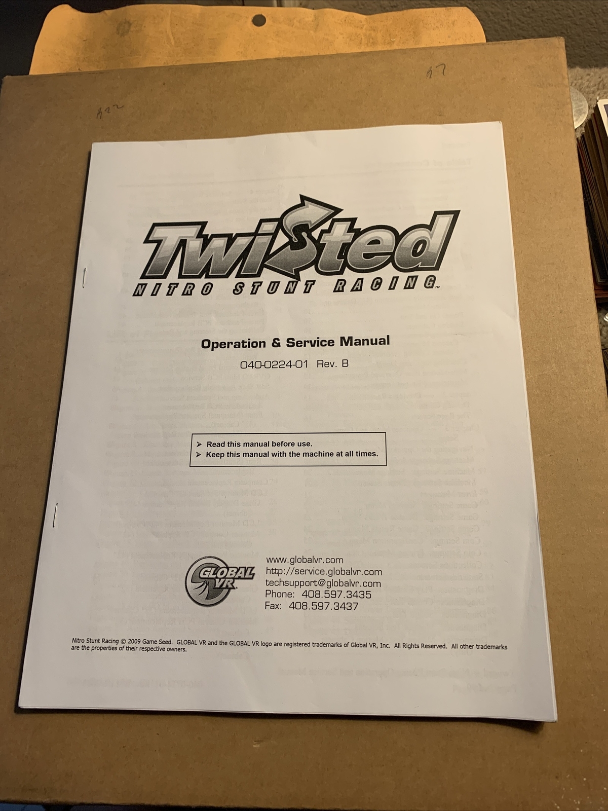 original  arcade video game owners manual Twisted nitro stunt racing￼