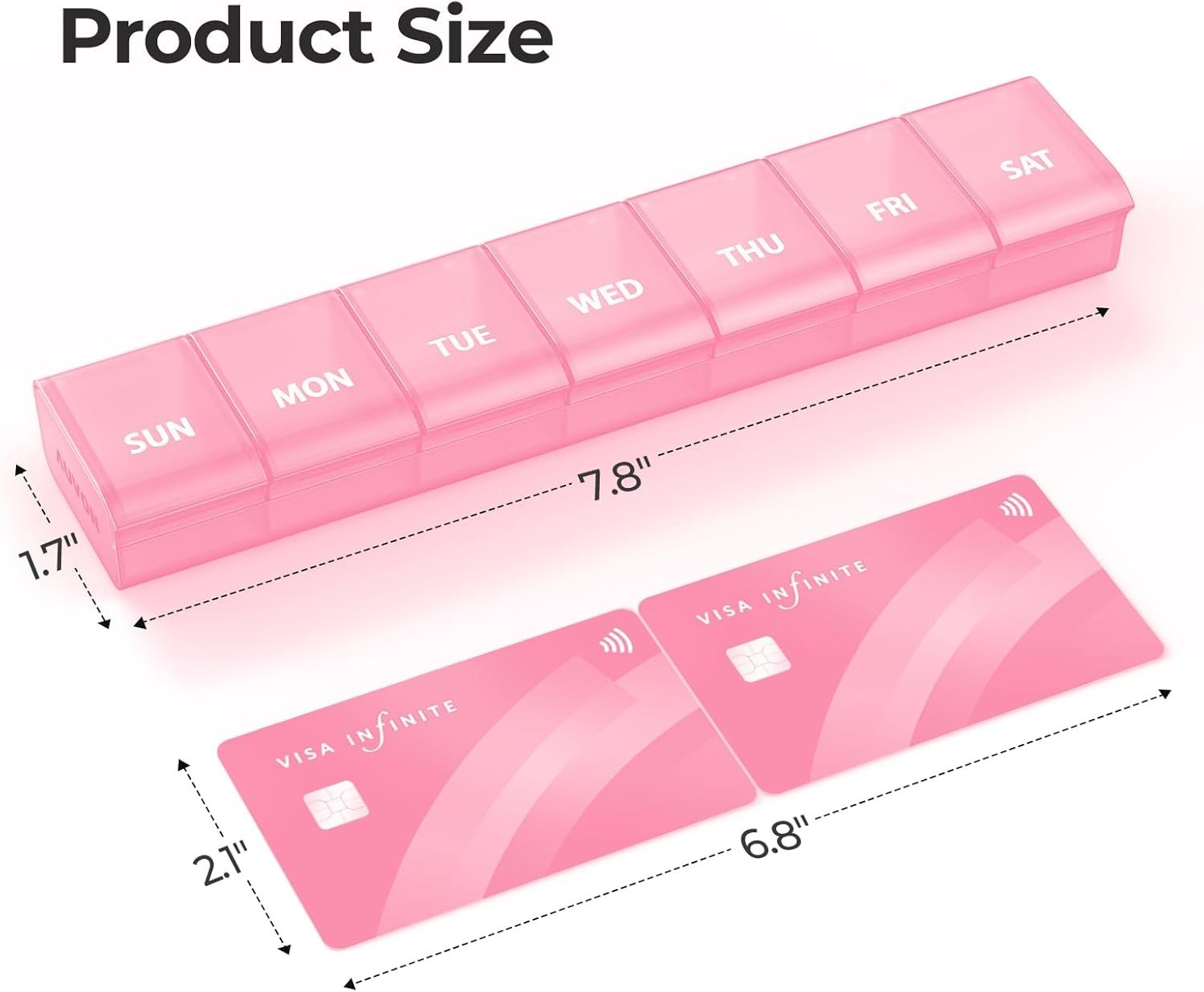 Weekly Pill Organizer with Effortless Opening Design, Arthritis Friendly Pill...