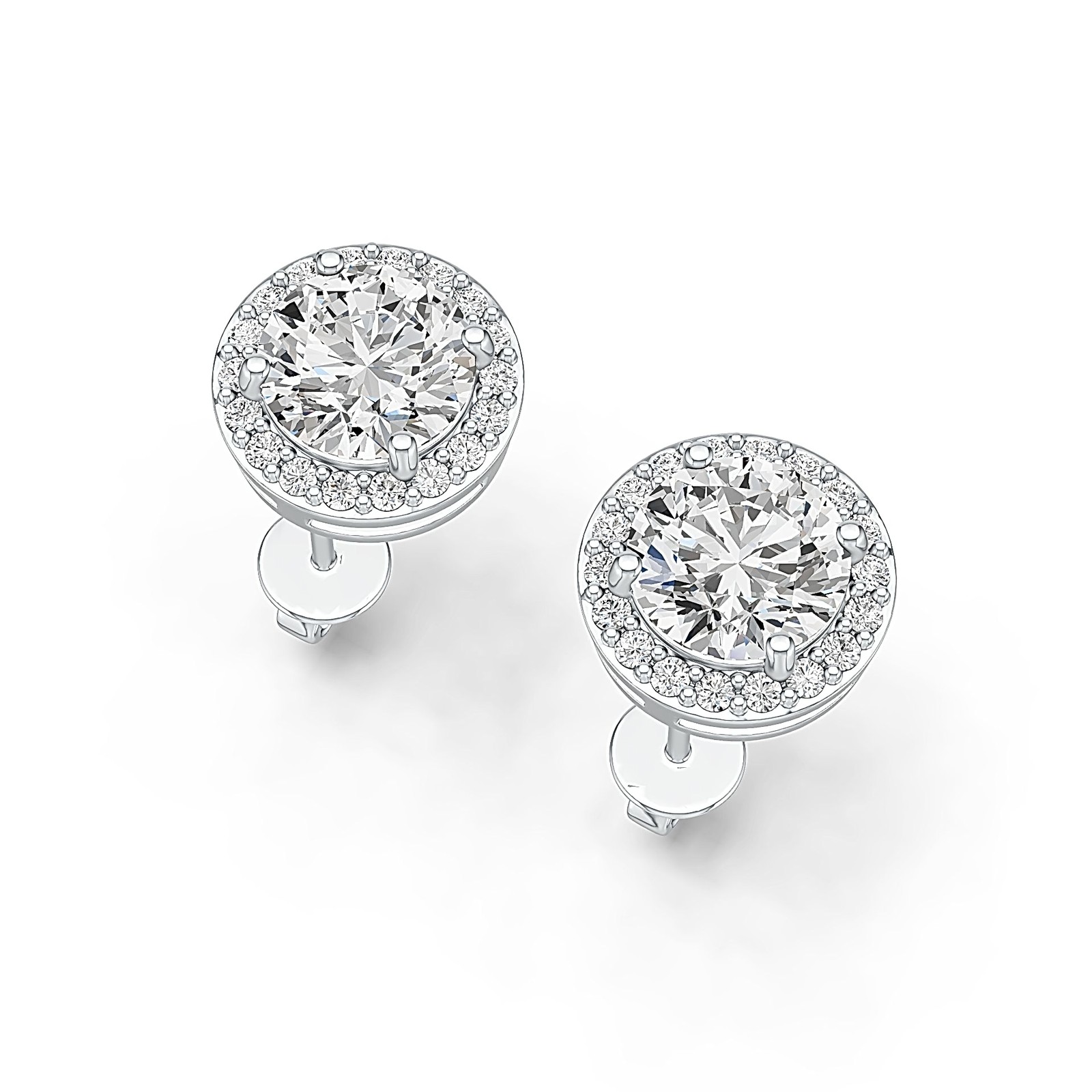 Sterling Silver Semi Mount Earrings Setting Round RD 8x8mm Stud