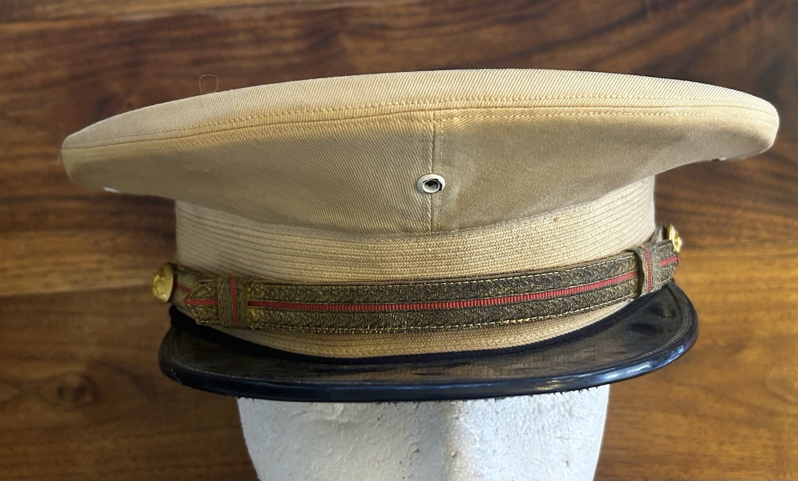 USMC Officer White Cap Company Grade Dress Hat US Marine Military Uniform W/ ID