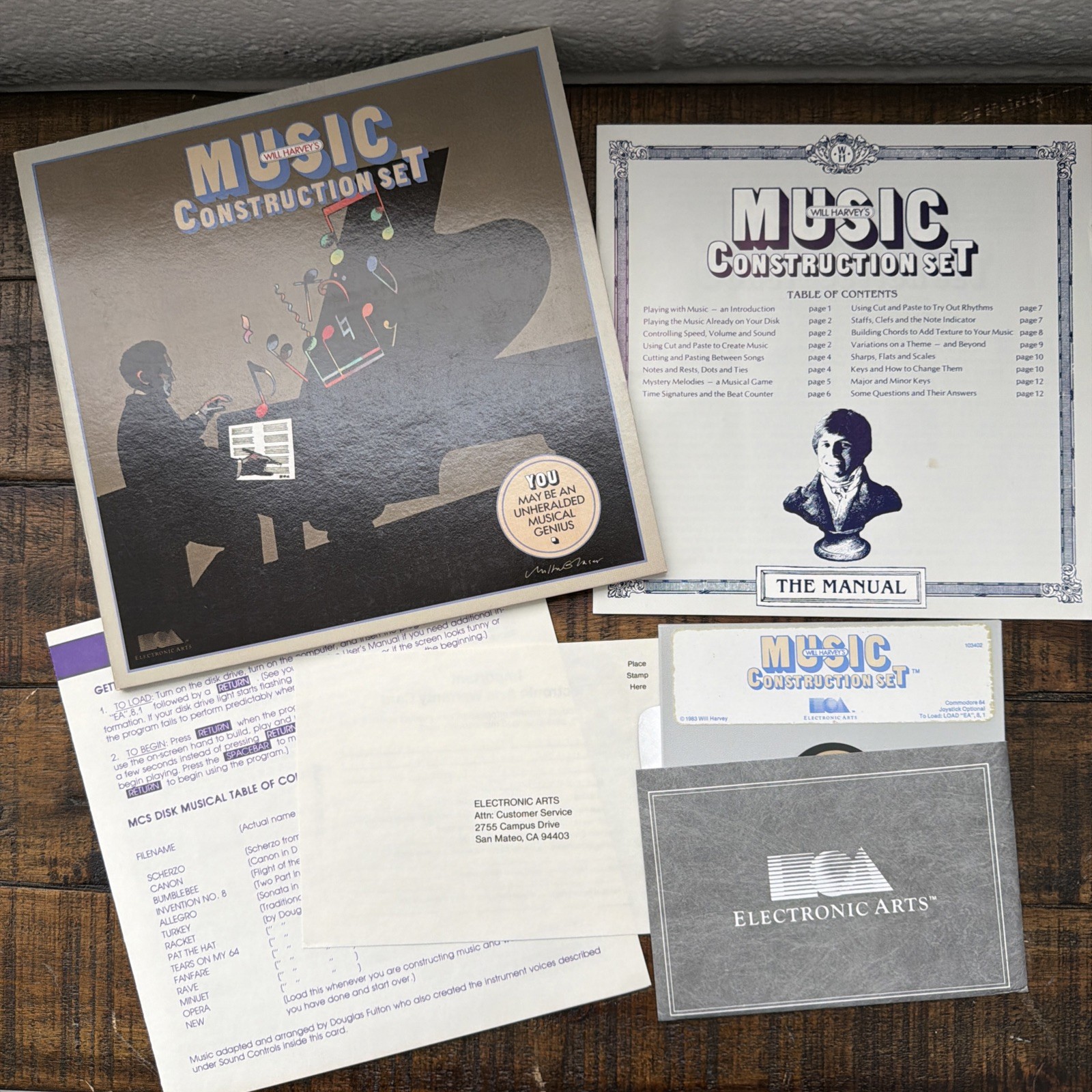 Commodore 64 Software Music Construction Set 1983 EA Will Harvey's