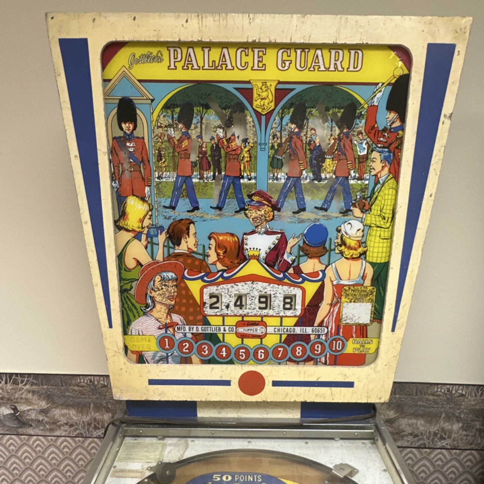 Gottlieb Palace Guard Pinball Machine Collectible Original 1968