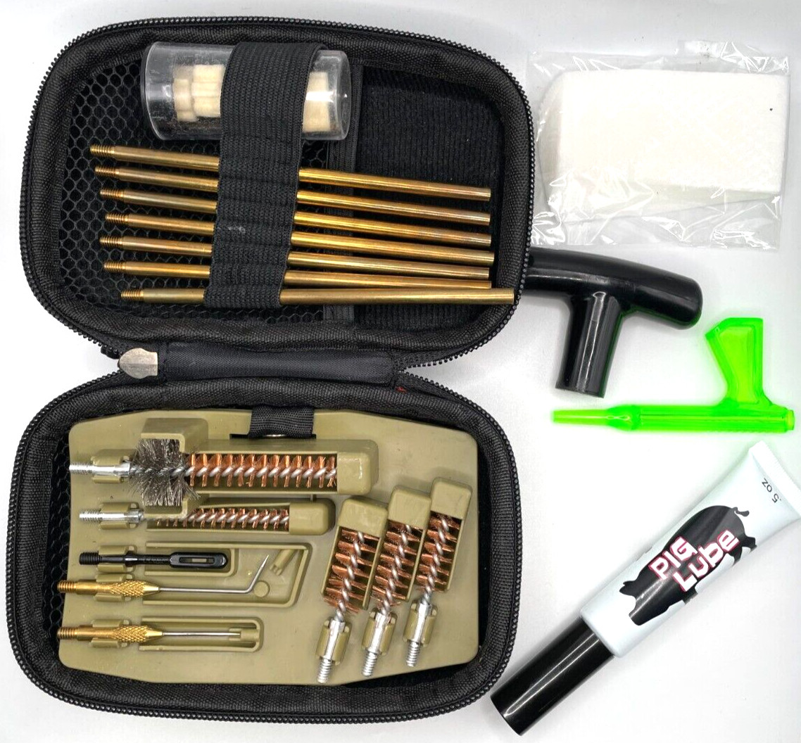 Gun Cleaning Kit by Pig Lube 23-Piece Portable for all Handgun & Rifle Calibers