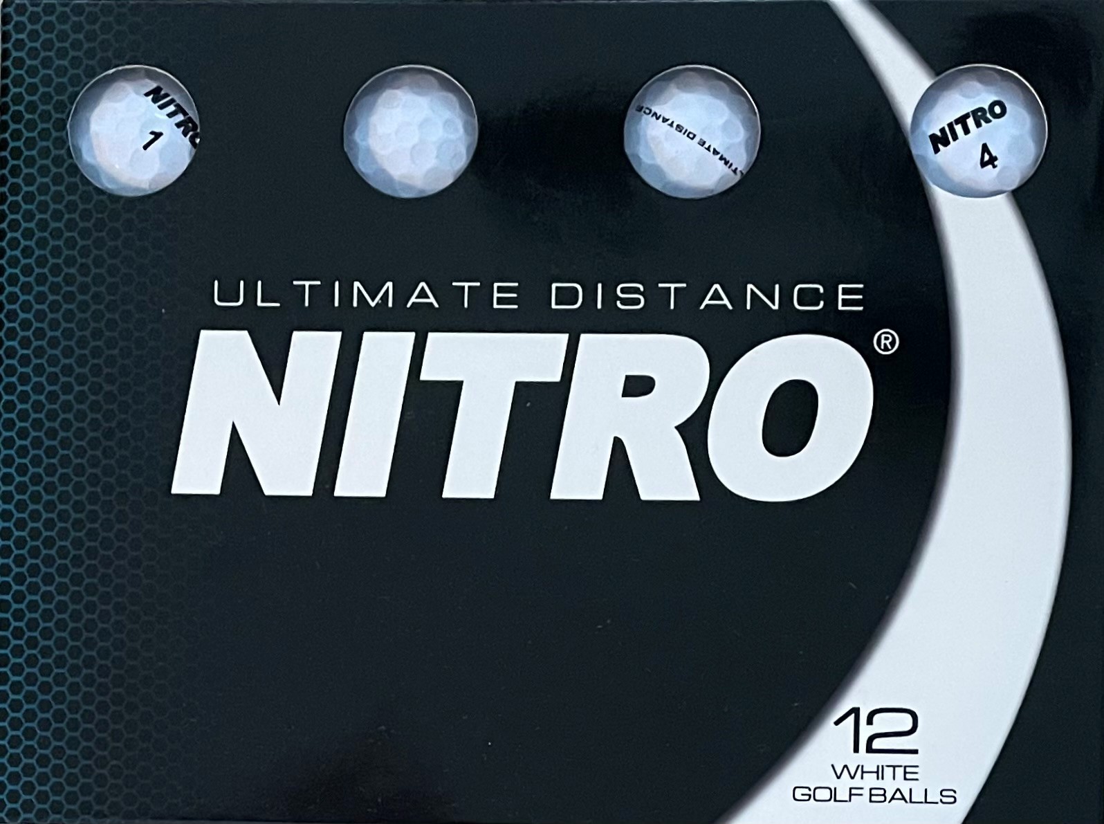 NEW Nitro Ultimate Distance 1 Dozen WHITE Golf Balls 12 Pack Control Speed