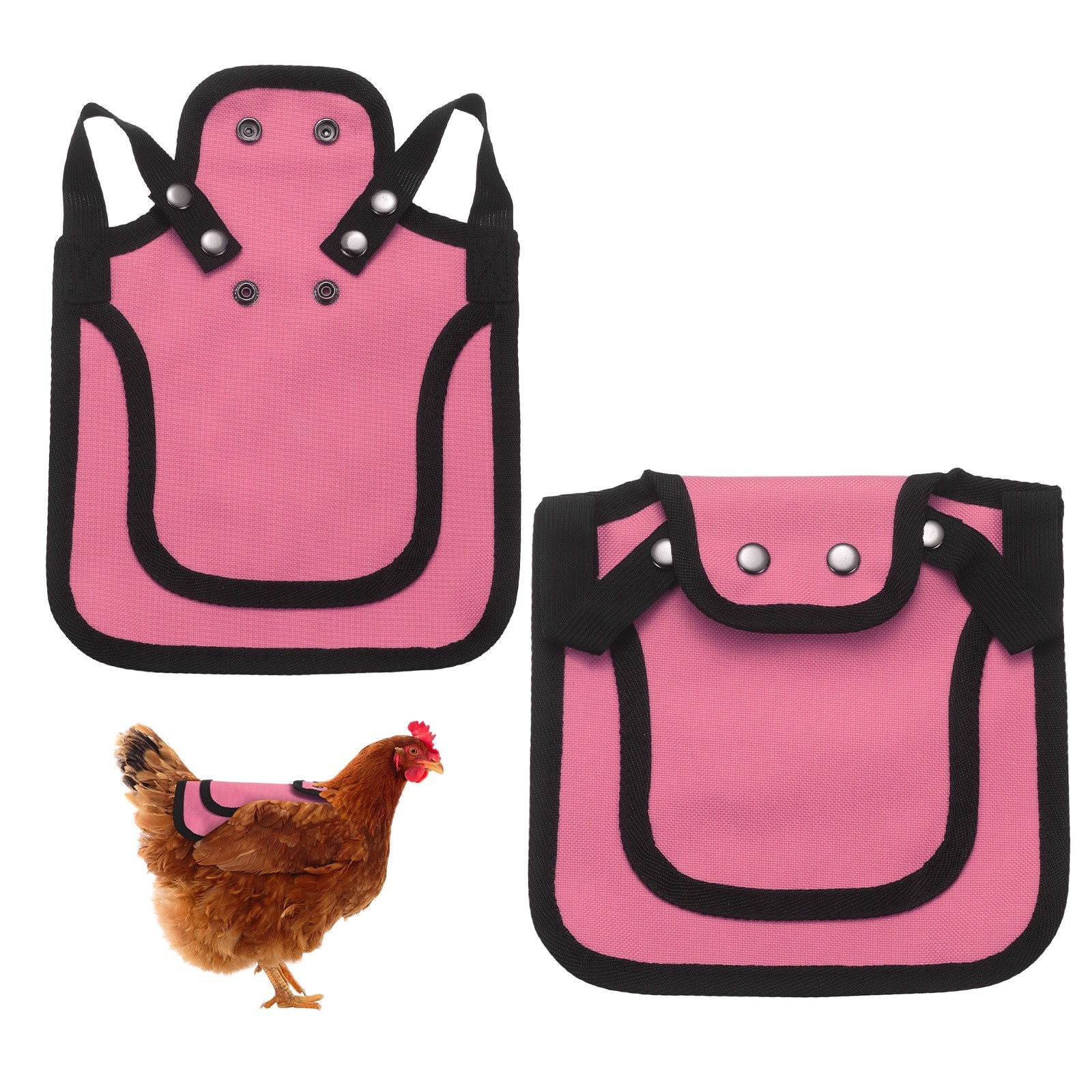 2-Pack Chicken Saddle with Adjustable Strap for Hens [Magenta]