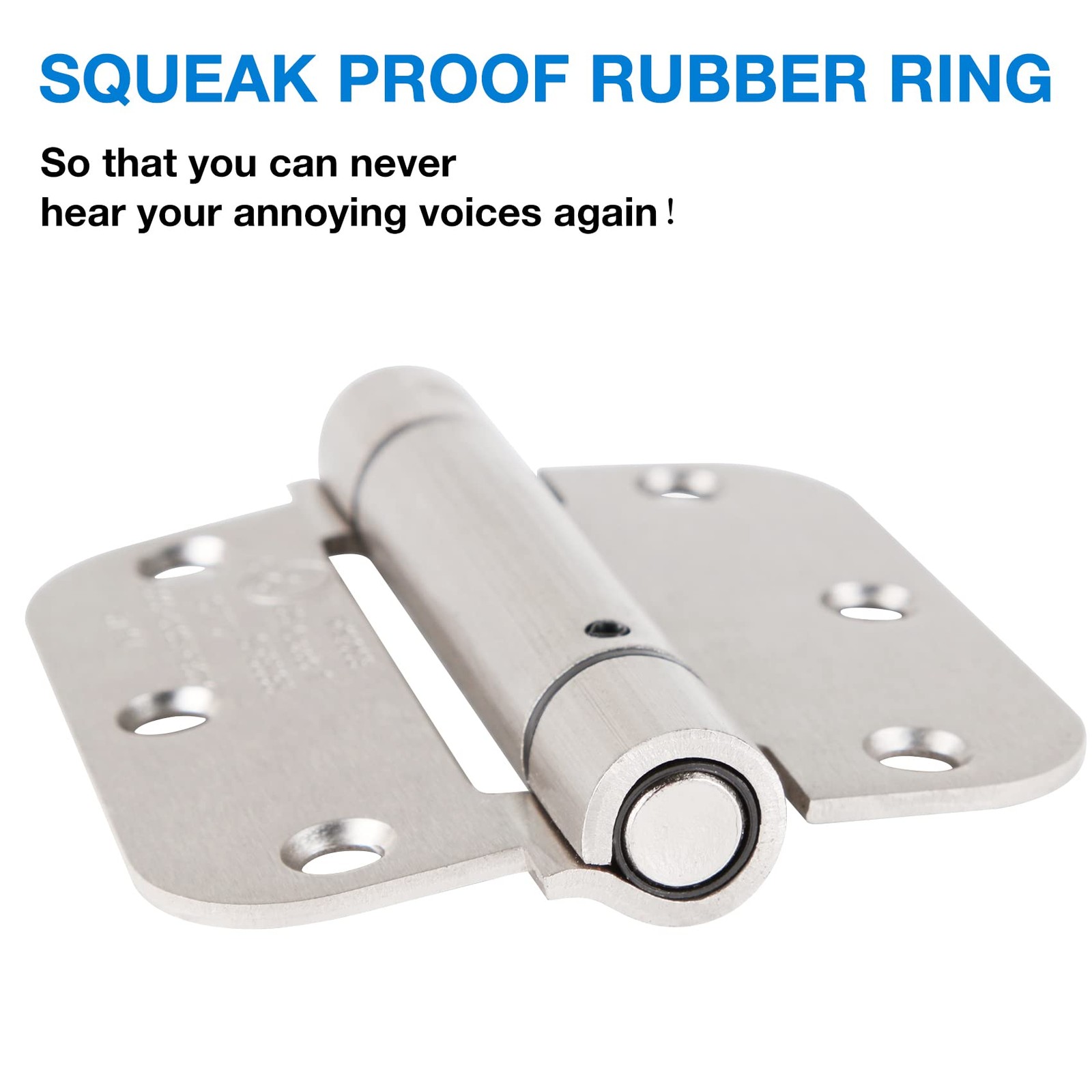 Automatic -Closing Door Hinges Satin Nickel 3.5 Inch,Spring Hinges 5/8" Radiu...