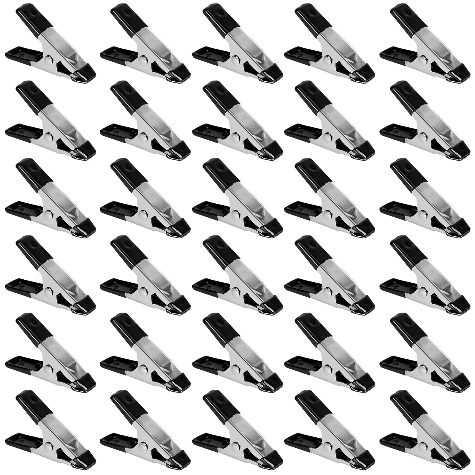 HANSOM 30 Pcs Small Clamps,Garden 2 length-2 inch ,opening-3/4 inch, Grey