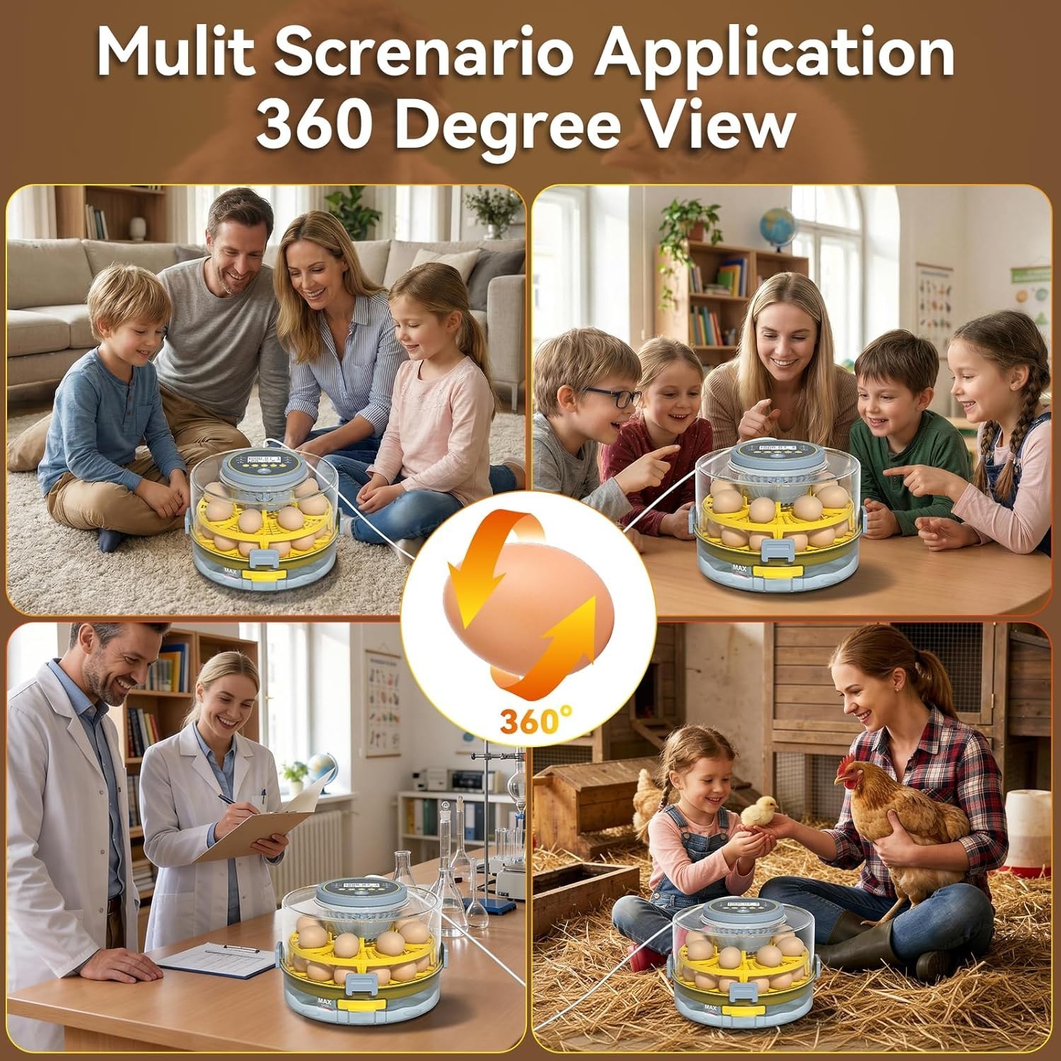 Incubators for Hatching Eggs, Egg Incubator with Automatic Egg Turning and Humid