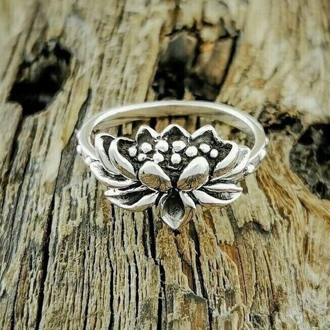 Lotus Flower Ring - 925 Sterling Silver - Sizes 5-9 - Elegant and Delicate...