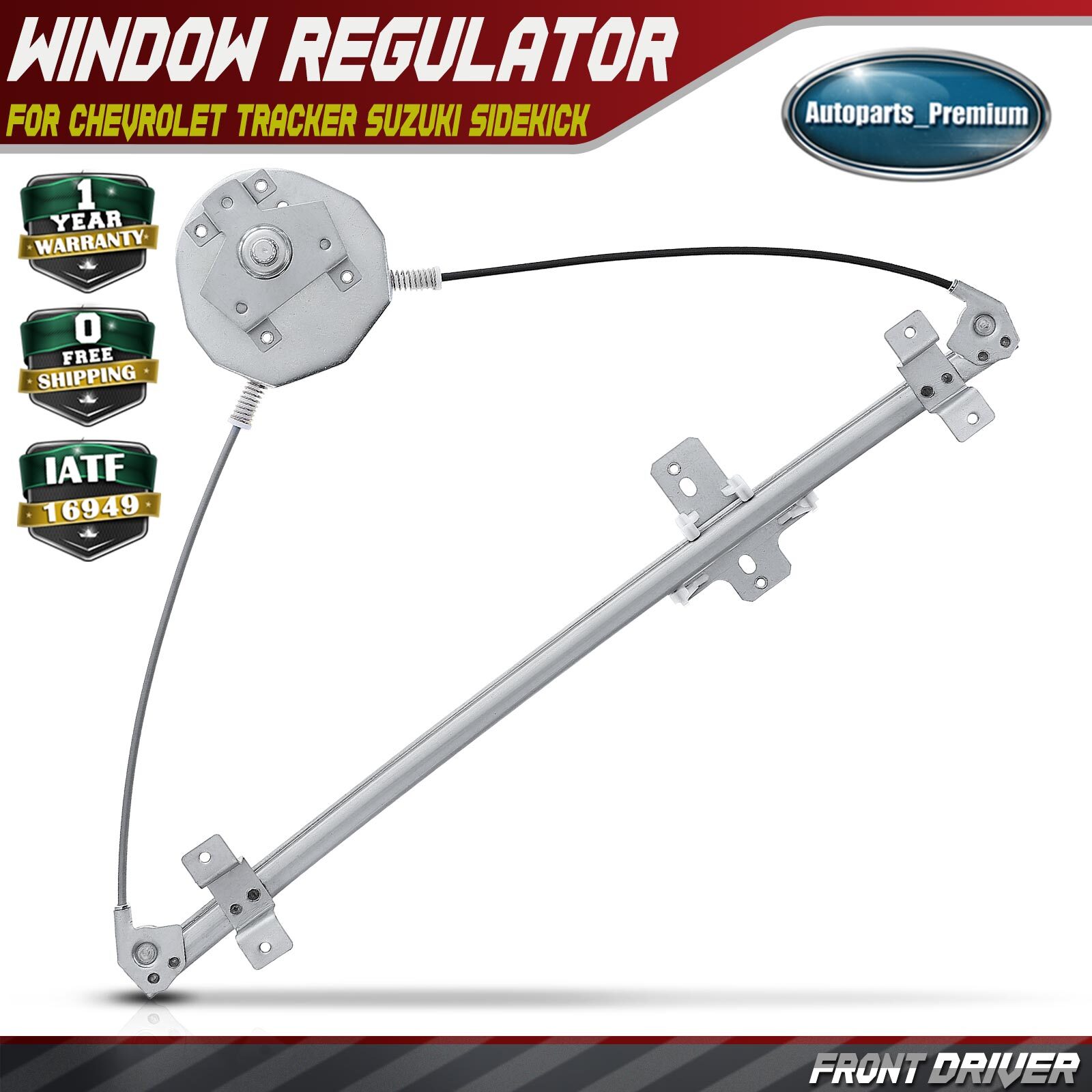 Front Left Manual Window Regulator for Chevrolet Tracker Suzuki Sidekick Pontiac