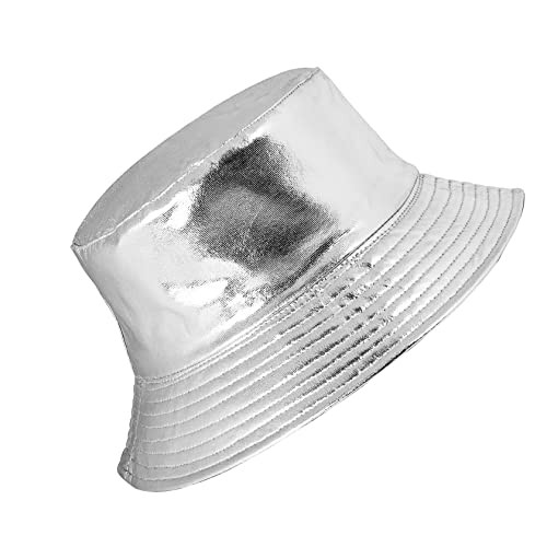 Unisex Fashionable Wild Camping Bucket Hat Sun Protection 0-5 3/8 Silver