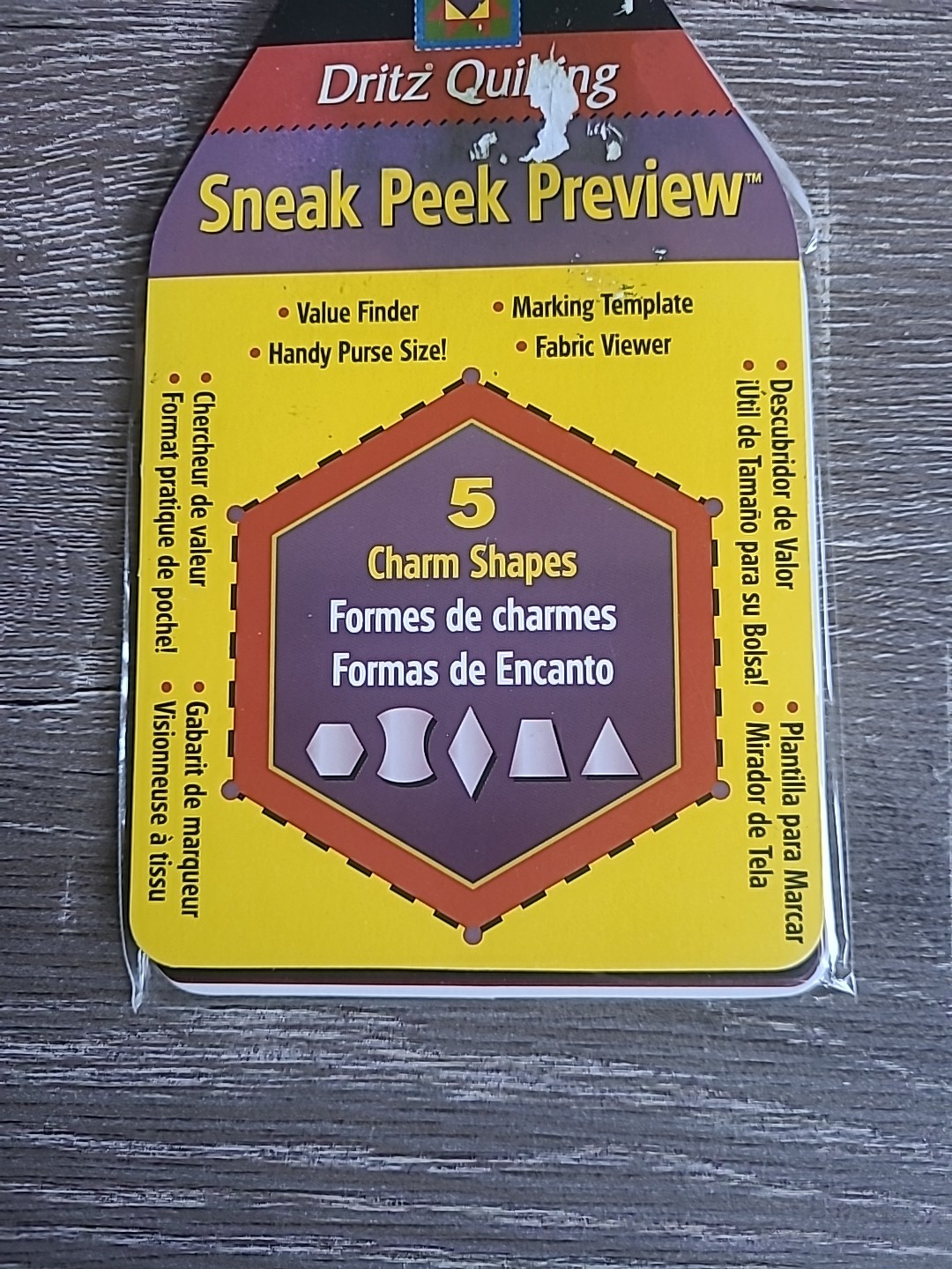 Dritz Quilting Sneak Peek Preview 5 Shape Template #3186 2001