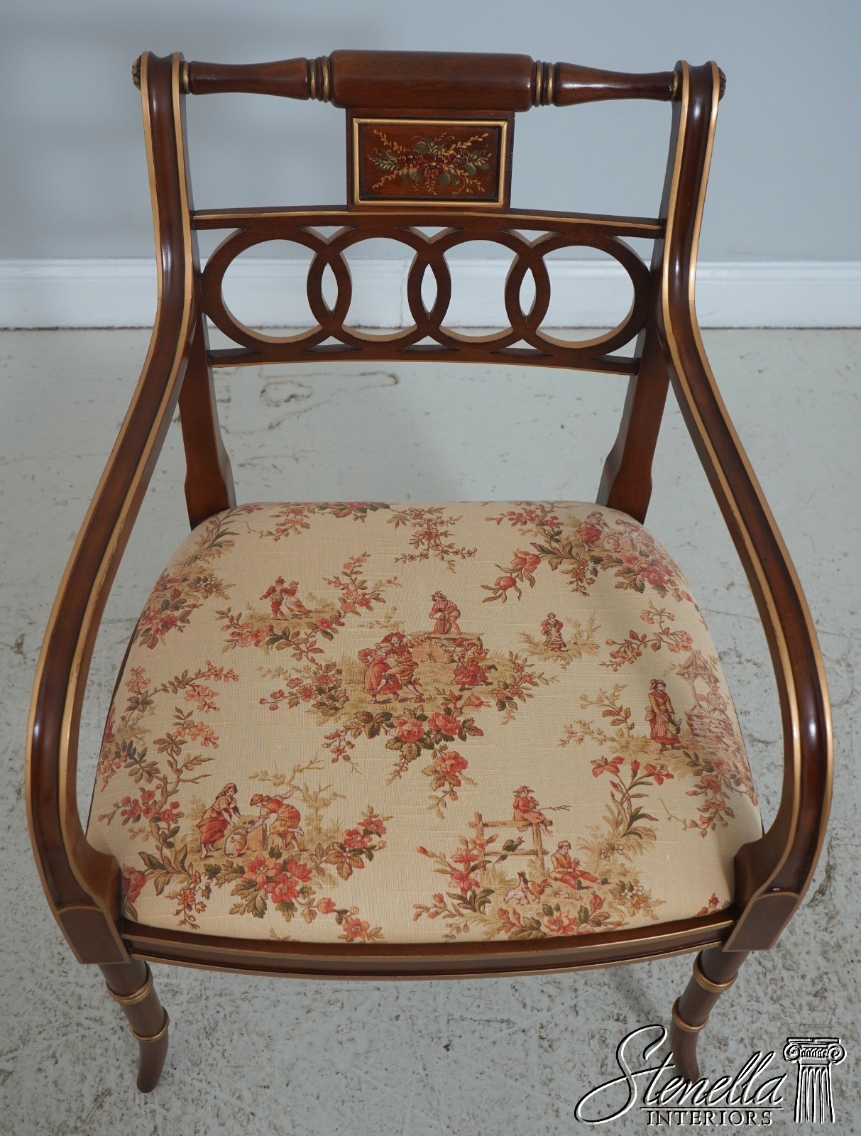 71774: Pair HICKORY CHAIR Regency Style Mahogany Armchairs