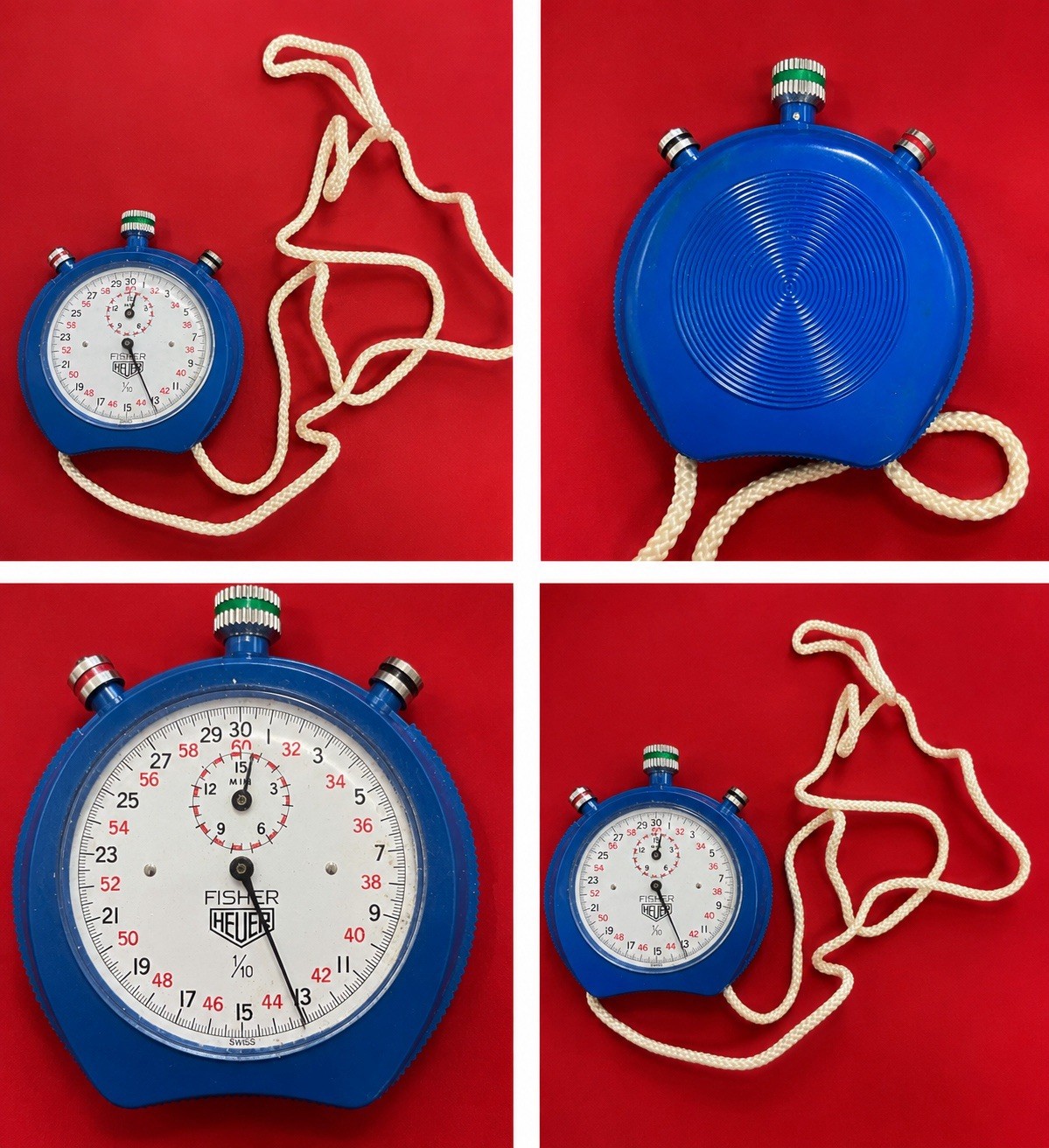 Vintage Heuer Trackmaster 8042  Blue Stopwatch -Works (1)