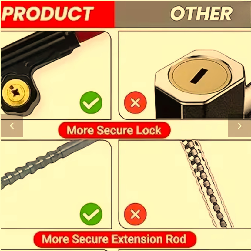 Steering Wheel Lock Heavy Duty Antitheft Device Car Security Lock With 2 Keys