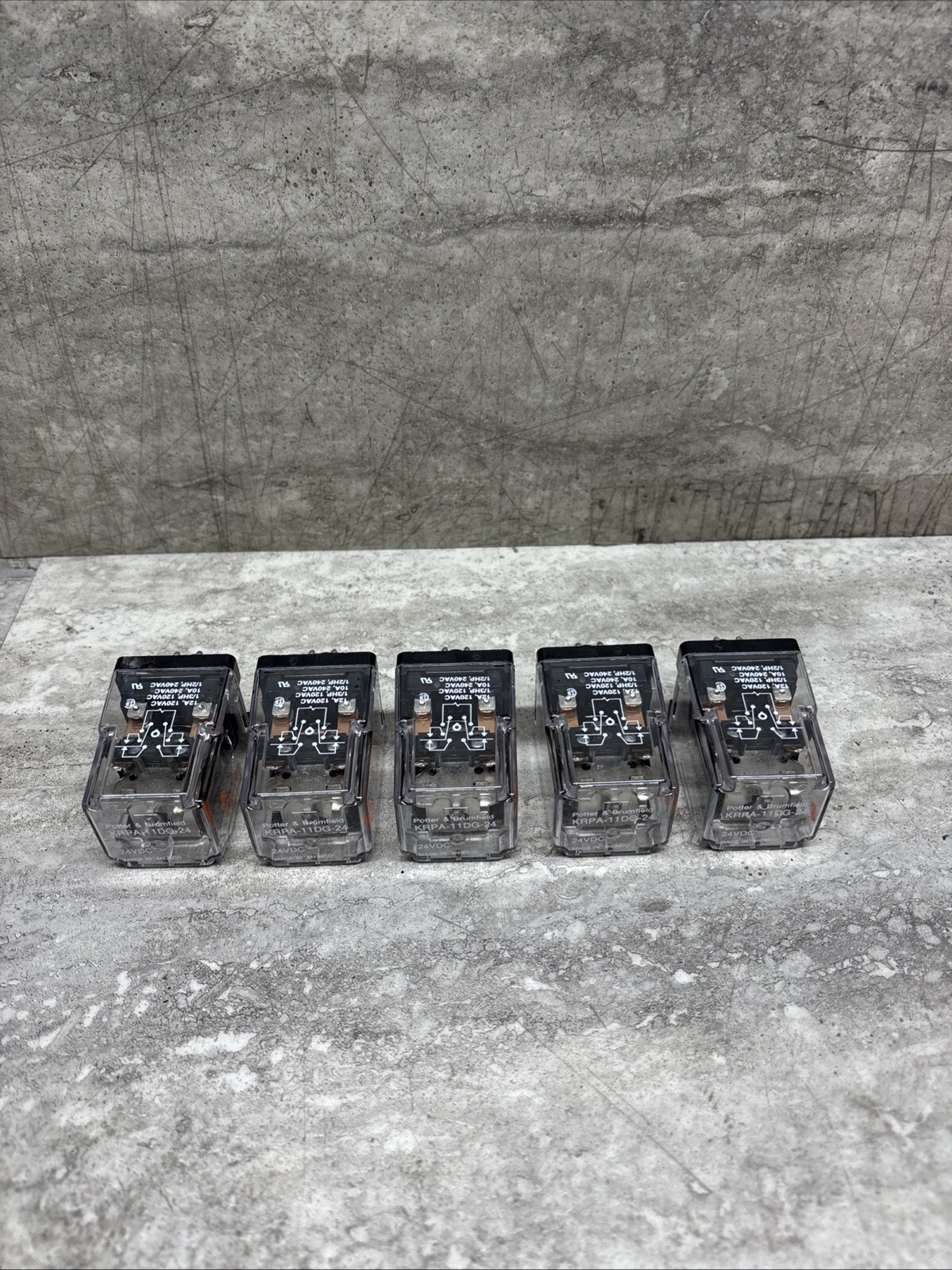 Lot Of 5 Potter & Brumfield KRPA-11DG-24 General Purpose Relay, DPDT, 24VDC Coil