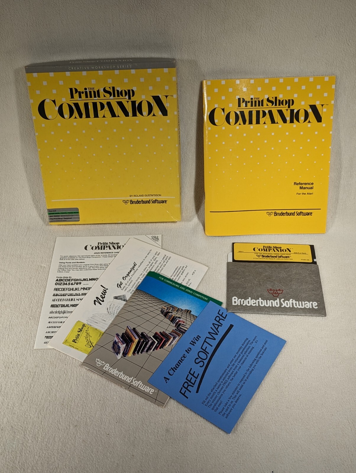 Vtg The Print Shop Companion Atari 800XL 1200XL 130XE 65XE 5.25" Floppy Big Box