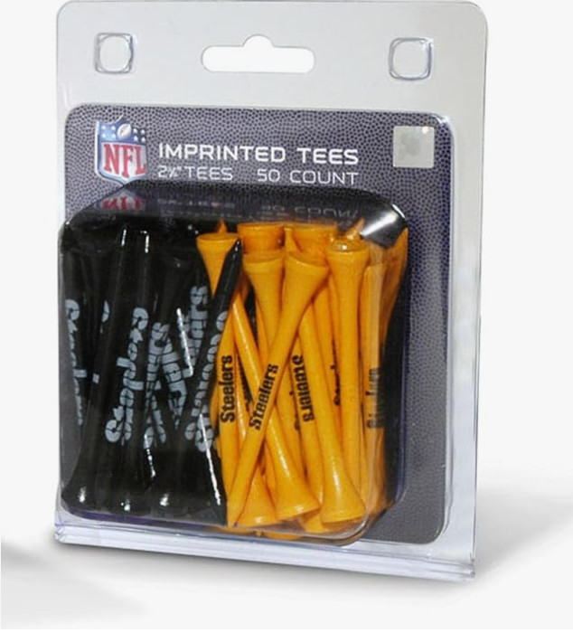 Team Golf NFL Pittsburgh Steelers Black Yellow Golf Tees 50 Pack 2 3/4 inch NEW