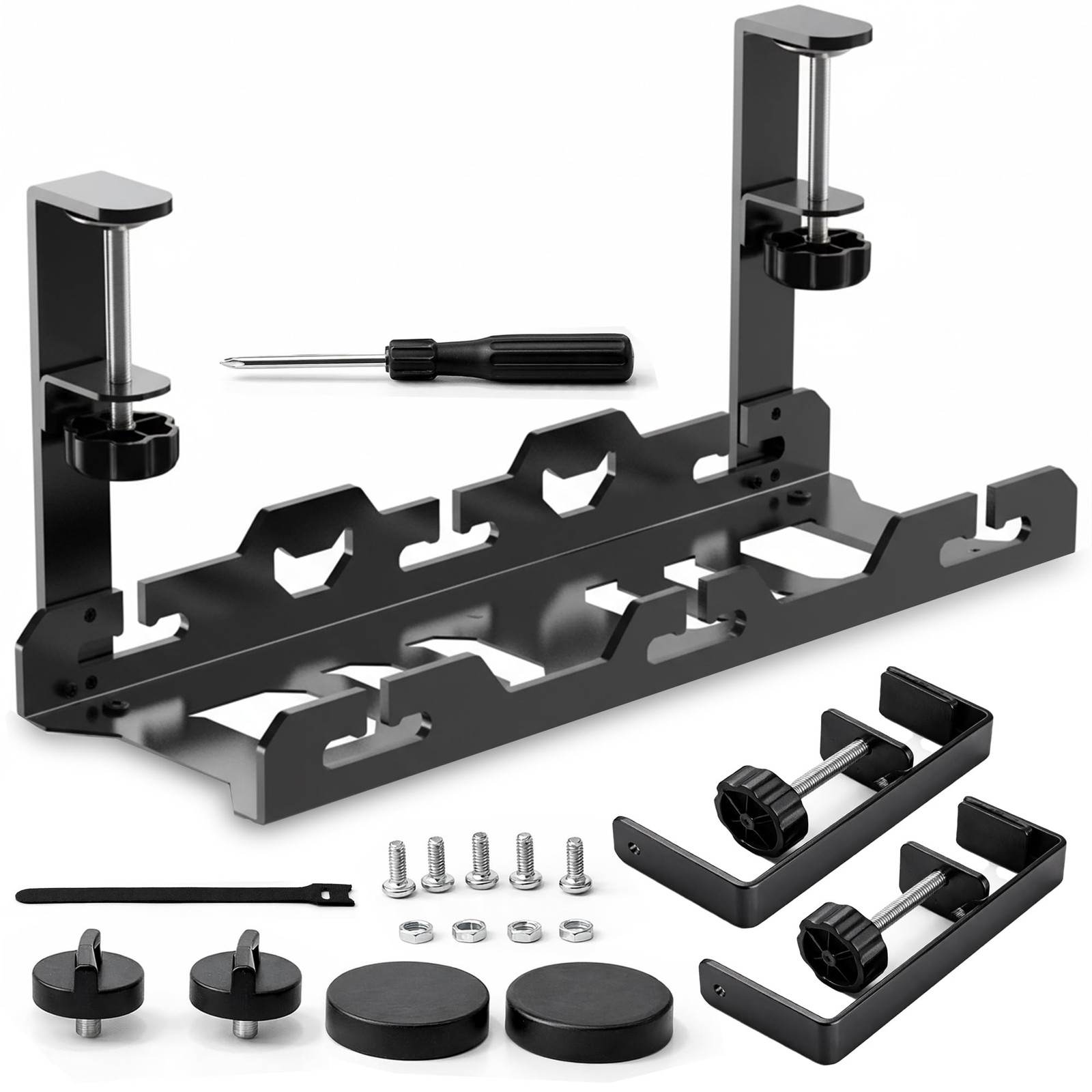 17'' Super Sturdy Cable Tray Under Desk Cord 13.4 x 4.6 x 3.1 inches, Black