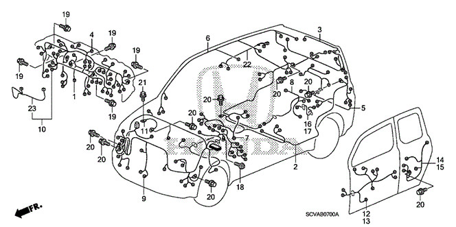 Genuine Honda Wire Harness Instrument 32117-SCV-A43