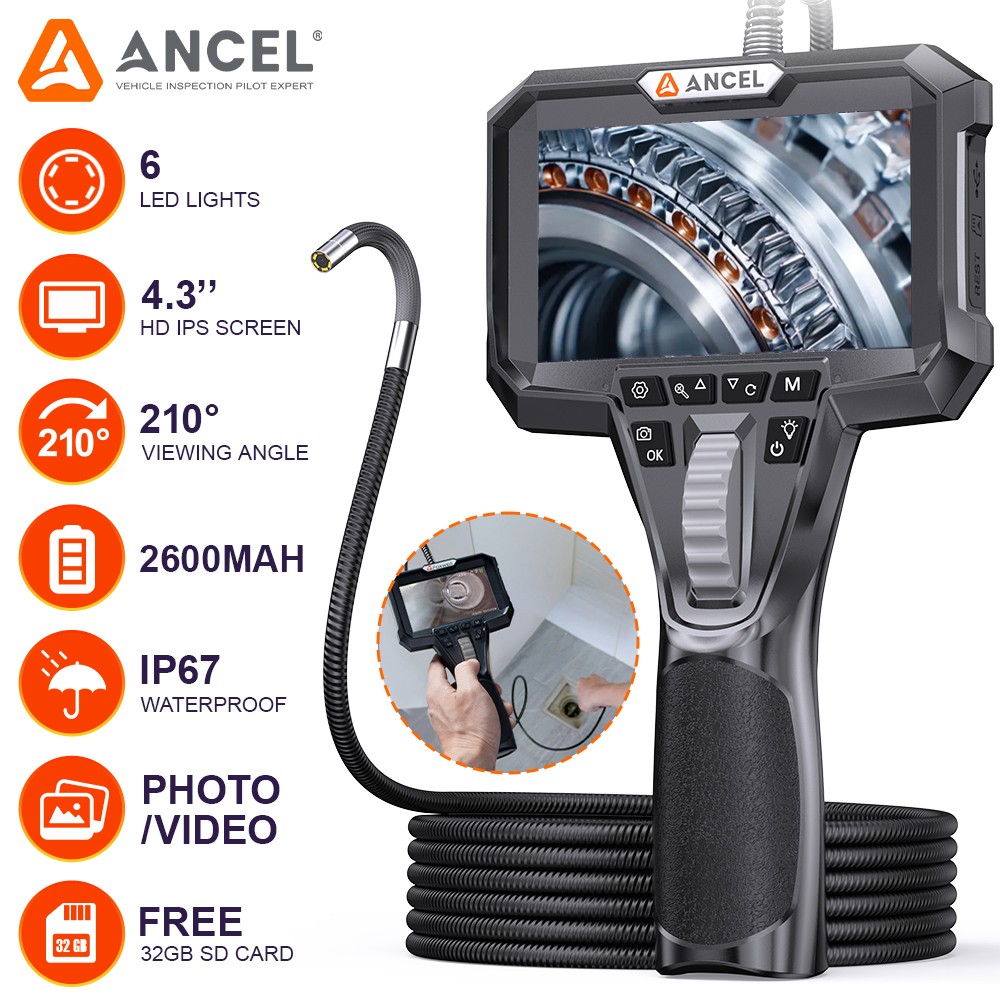 Industrial Endoscope Camera Inspection Borescope Camera Two-Way Articulating