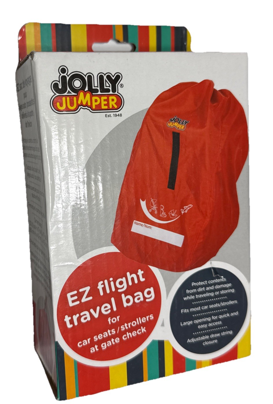 Jolly Jumper EZ Flight Travel Bag Fits Car Seats/Strollers Dirt-free Cover - Red