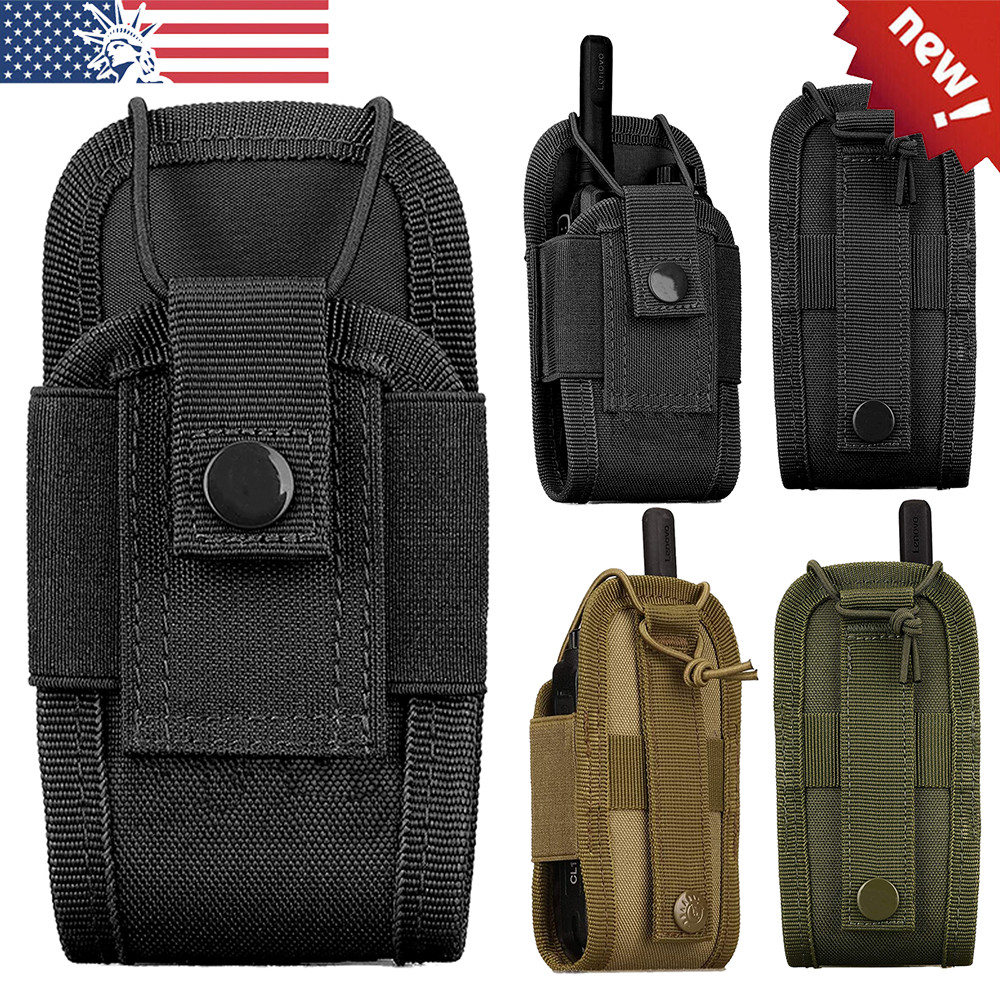 Tactical MOLLE Radio Pouch Universal Walkie Talkie Holster Police Radio Holder