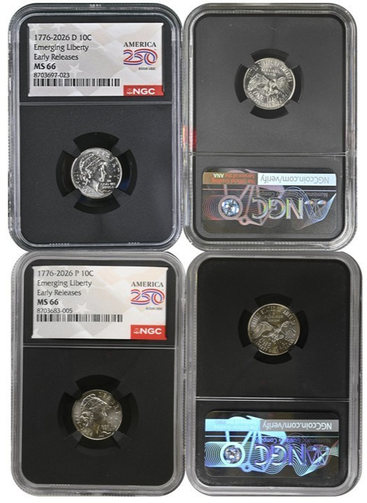2026 D/P Emerging Liberty 10C Two Coin Set NGC MS66 Early Releases #2830B