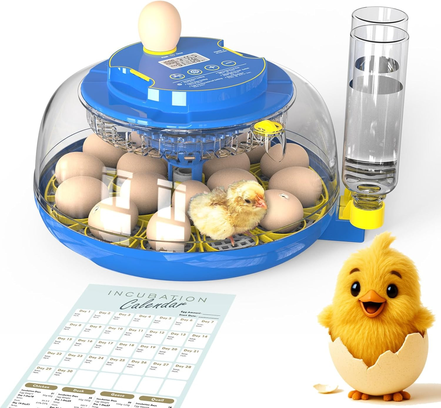 18 Egg Incubators for Hatching Eggs, Incubator with Automatic Egg Turning and Hu