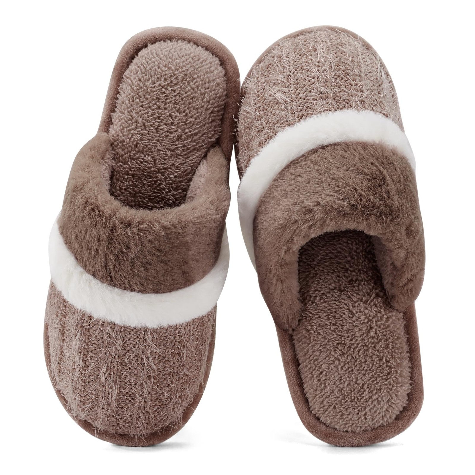 GOEWY Cozy Slippers for Women Indoor and Outdoor Fuzzy House Shoes with Memor...