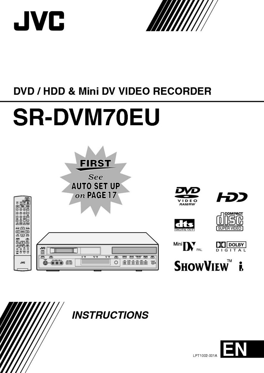 JVC SR-DVM70EU Mini DV & DVD Recorder Owners Instruction Manual Reprint