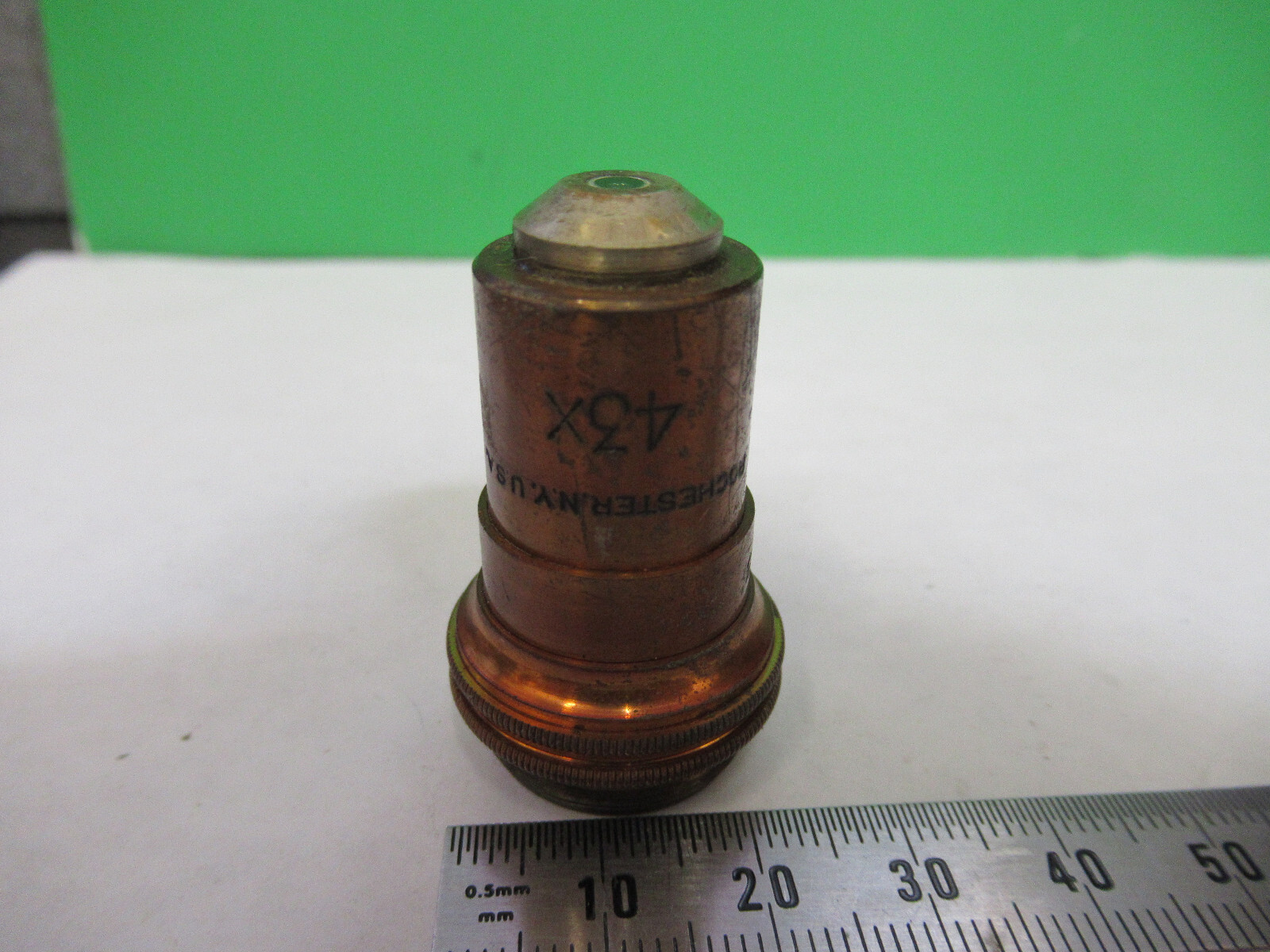 ANTIQUE BAUSCH LOMB BRASS OBJECTIVE 43X MICROSCOPE PART AS PICTURED S7-A-30