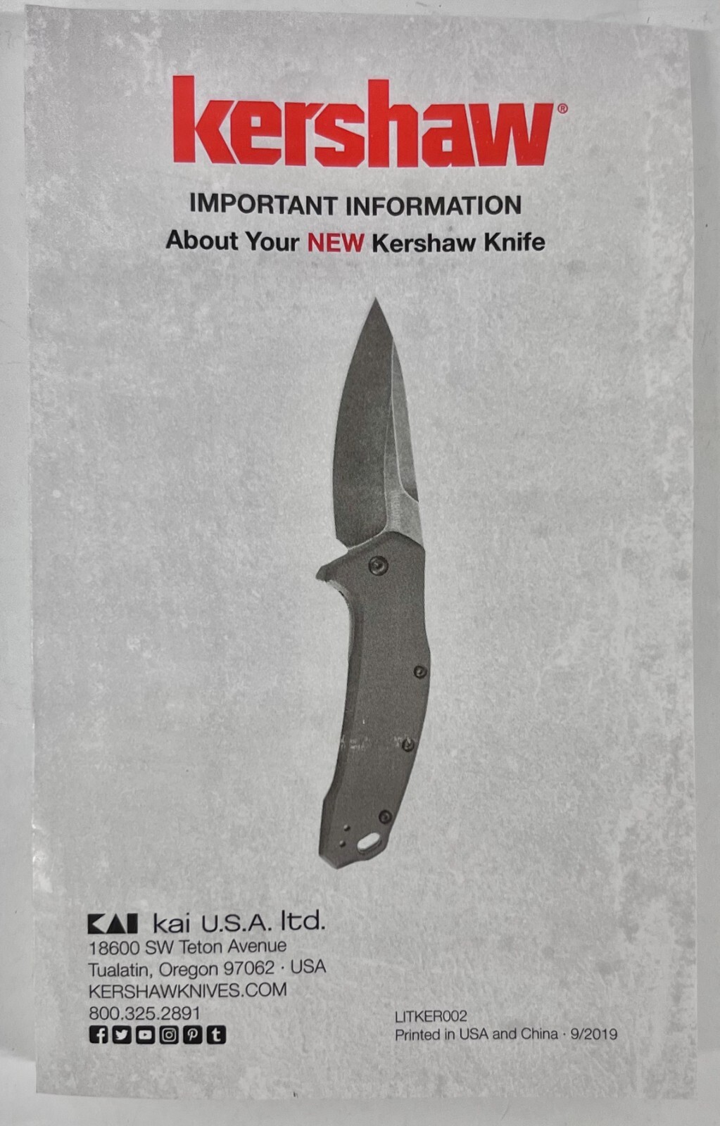 Kershaw 1349 Shroud Folding Knife 3" Blade Gray
