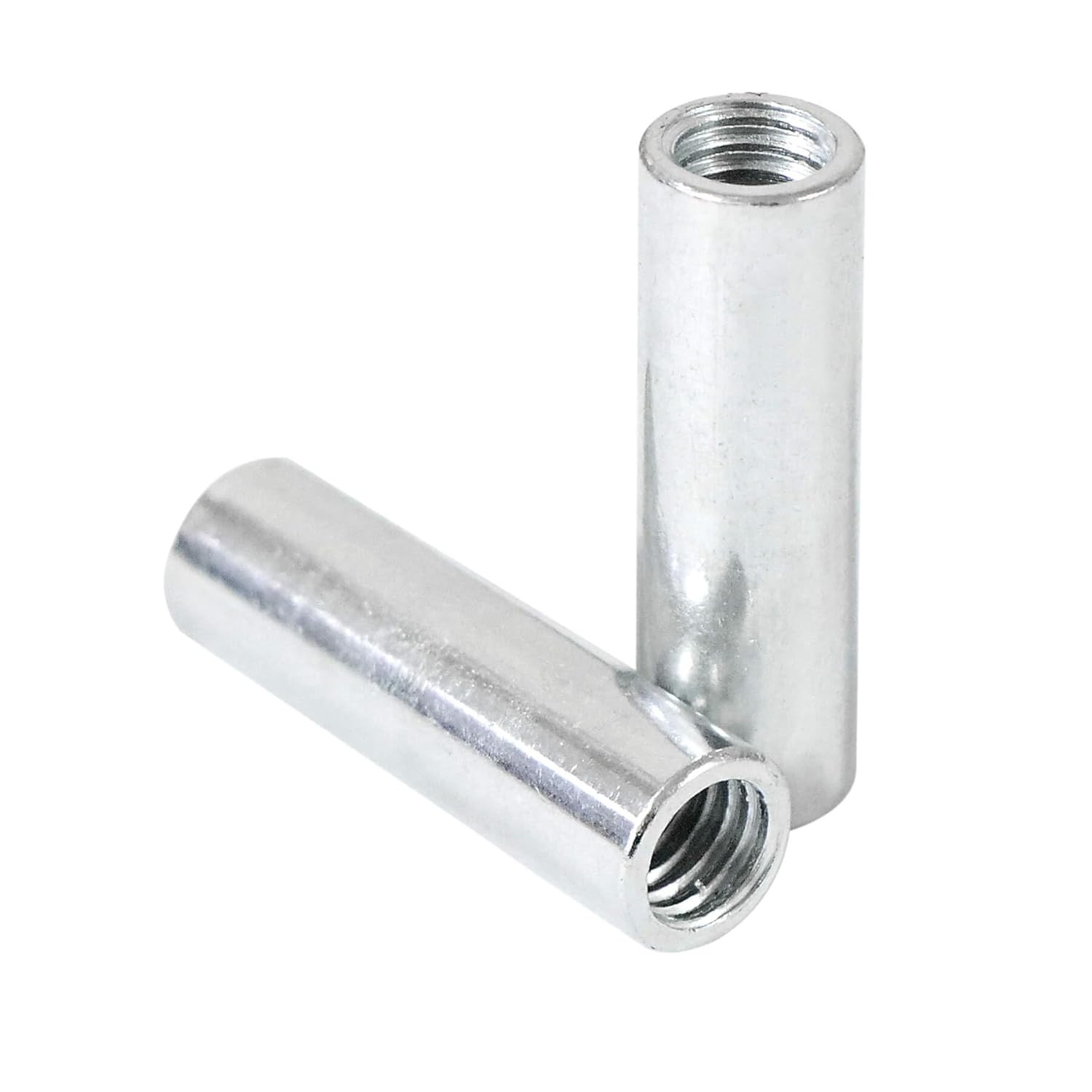 20 Packs 1/4"-20 Round Rod Coupling Nuts, UNC Threaded 1/4"-20, Silver