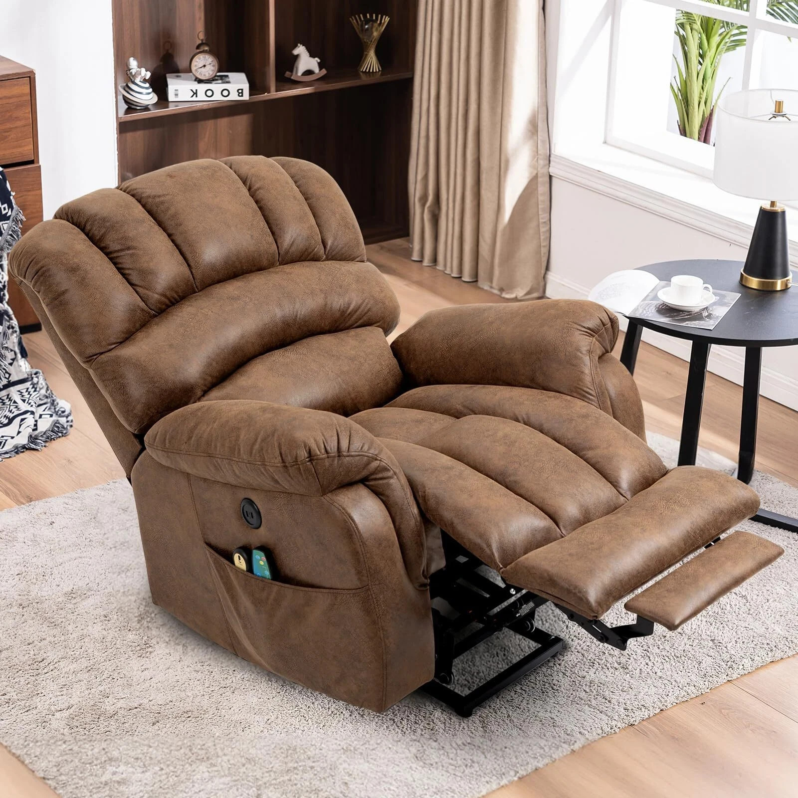 Large Electric Power Lift Recliner Chair for Elderly Big Tall W/ Massage Heat