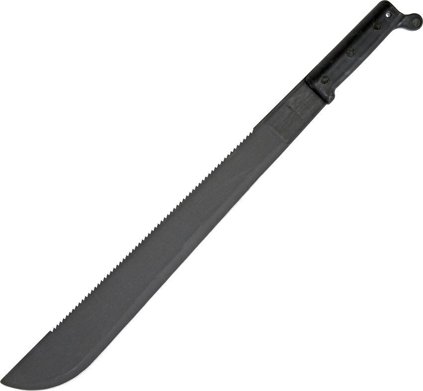 Ontario Machete 18" Sawback Carbon Steel Drop Point Blade Black Polymer Handle