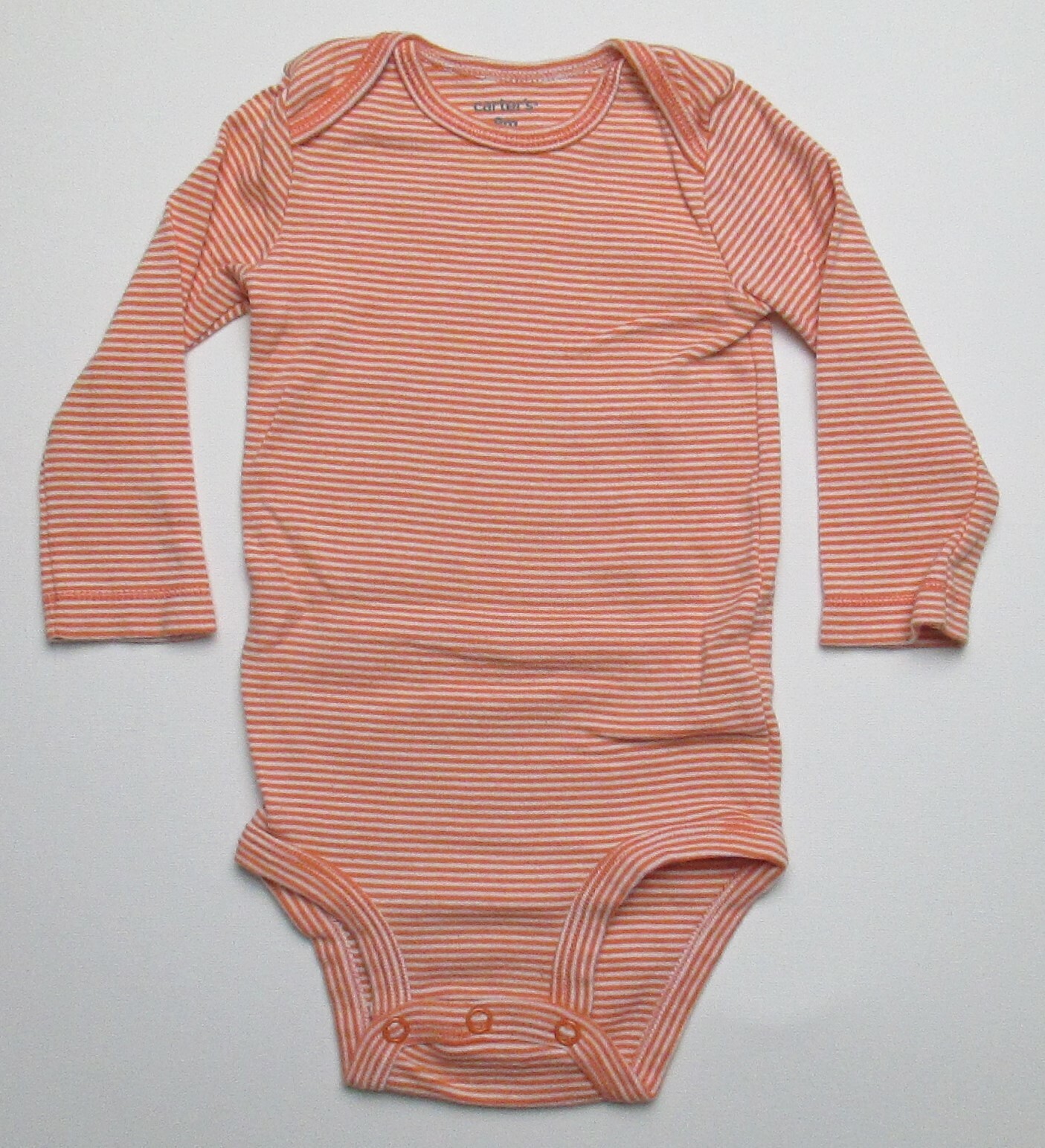 Infant Baby Boys 9 Months Carter's Orange & White Striped Shirt