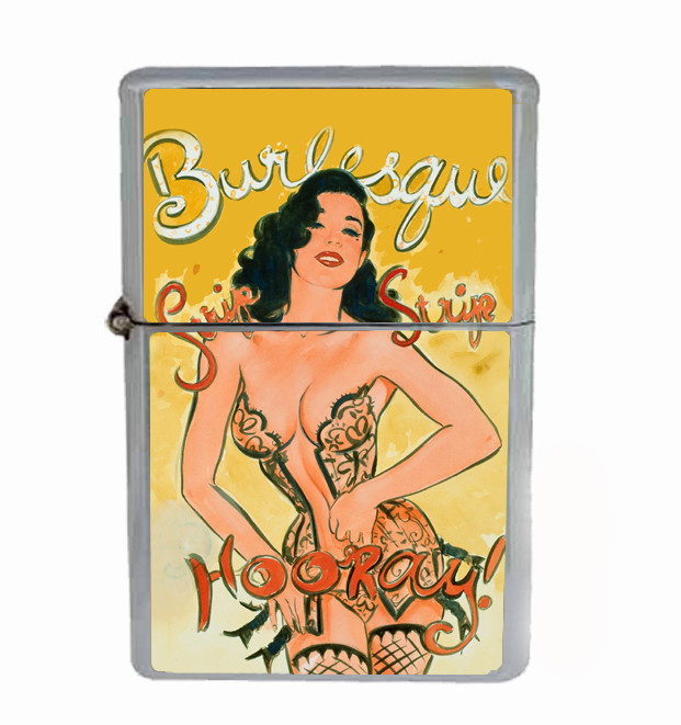 Burlesque Strip Rs1 Flip Top Oil Lighter Wind Resistant