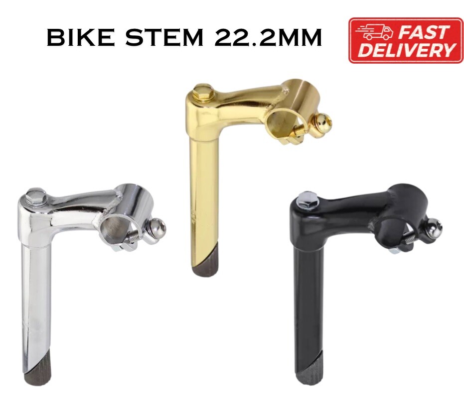 Lowrider Bike Stem 22.2mm Bicycle Gooseneck Style Black Chrome Gold