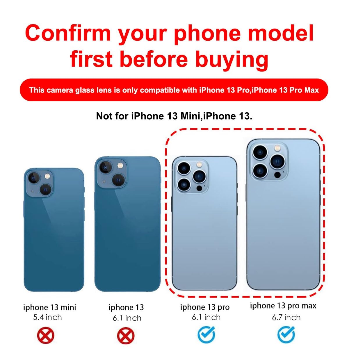 Perzework OEM Back Camera Glass Lens Replacement for iPhone 13 pro and iPhone...