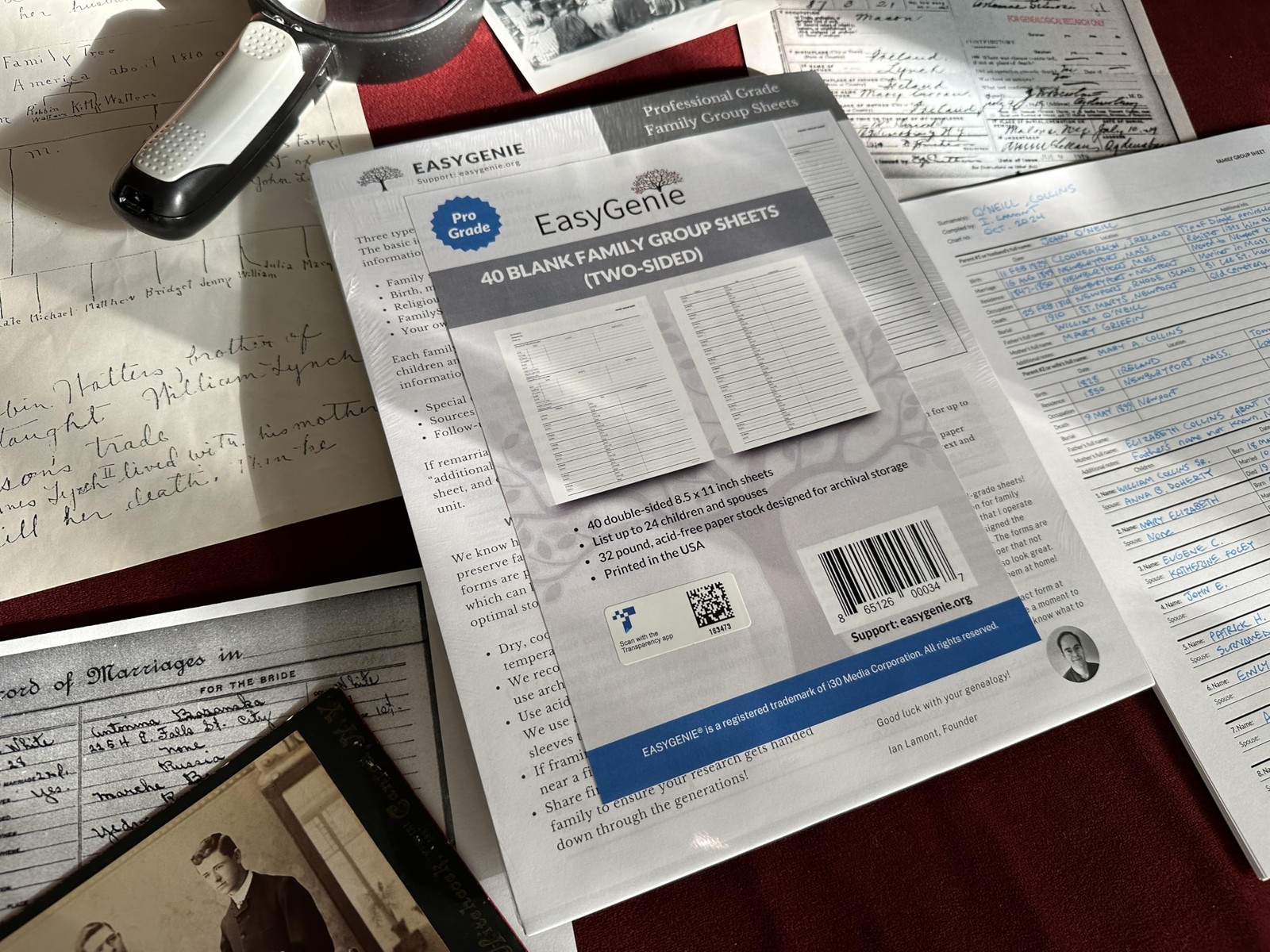 40 PCS Professional Family Group Sheets For Genealogy Archival Quality Forms