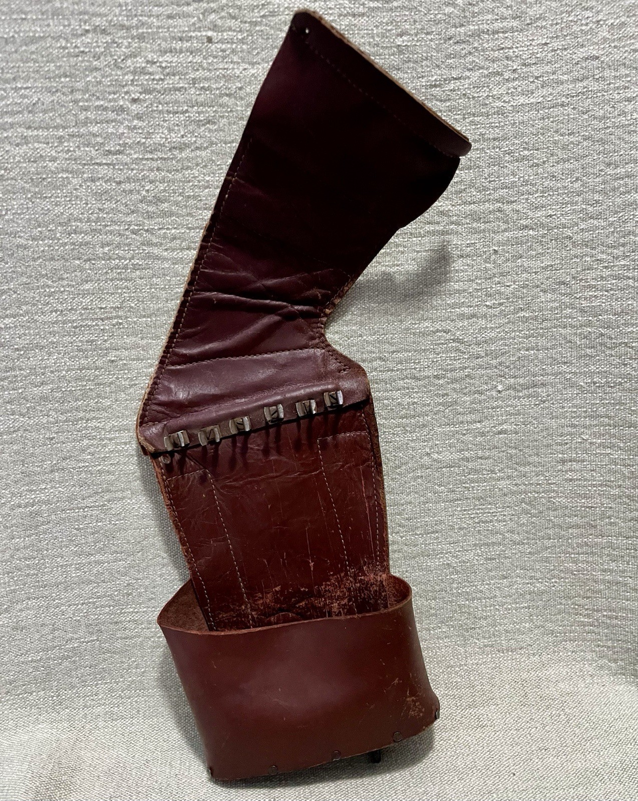 Vtg Archery Hip Quiver Hand Crafted Leather Wood Rustic Traditional Recurve USA