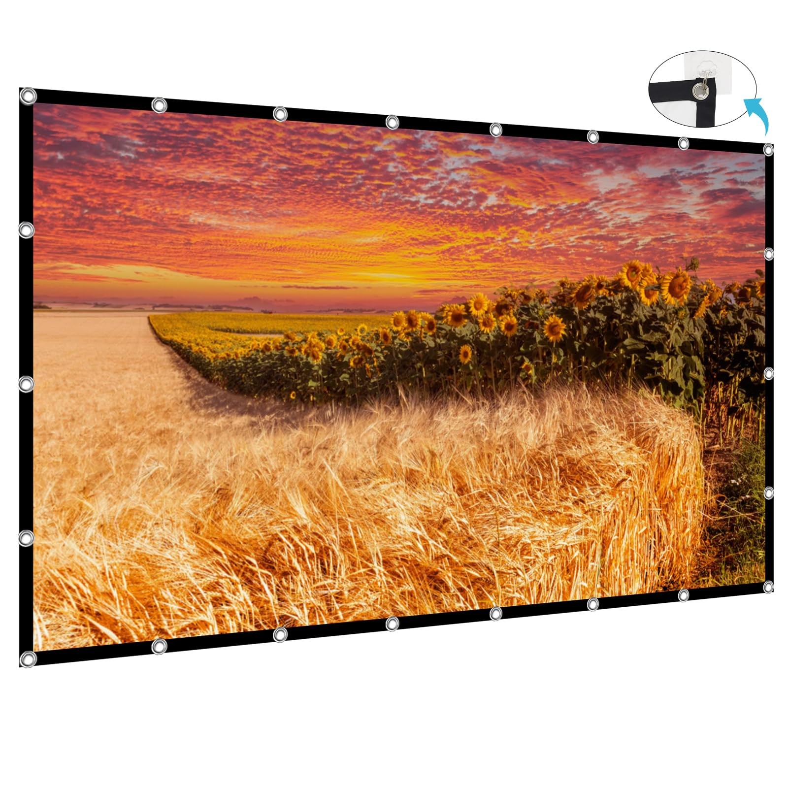 Projector Screen 200 inch, XINLEMY Large 4K HD 16:9 Foldable Portable...