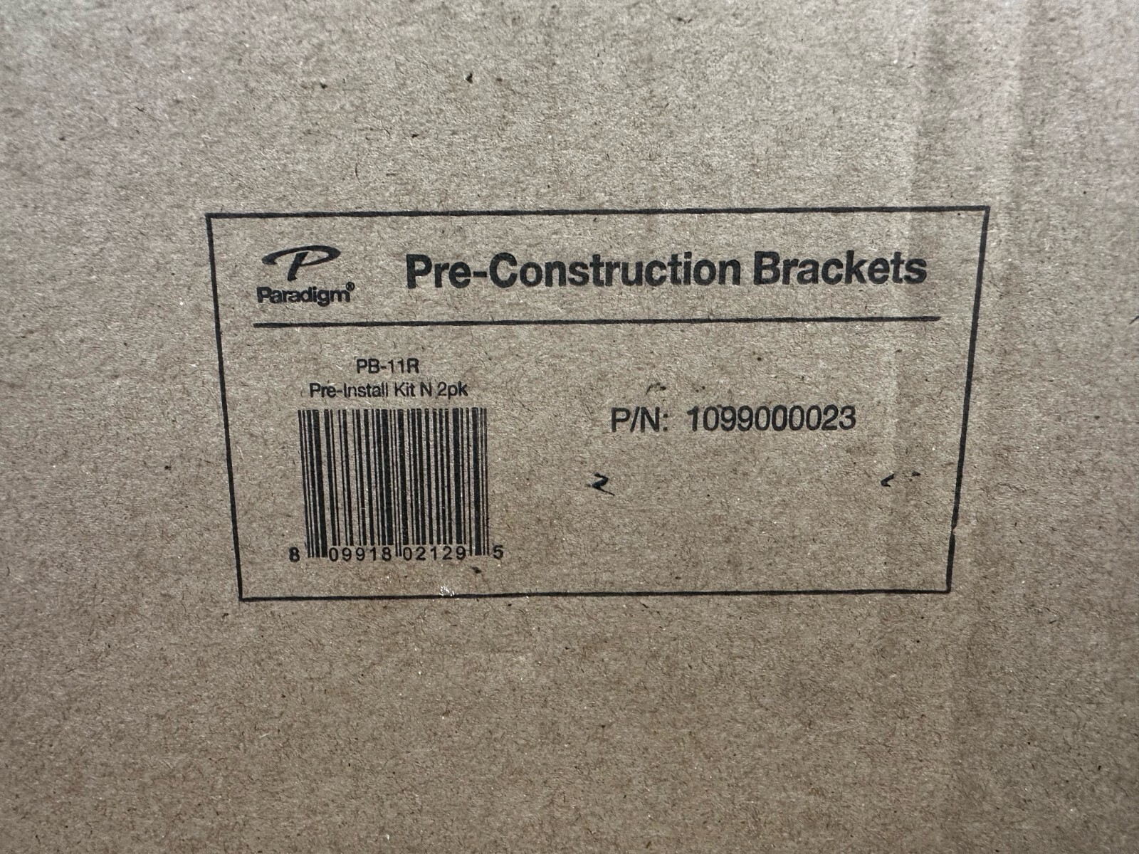Paradigm PB-11R N Kit Pre-Construction Bracket