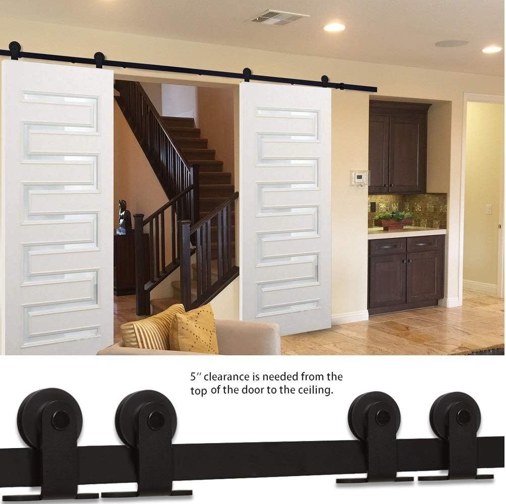 4-20FT Rustic Sliding Barn Wood Door Hardware Track Kit For Single/Double Doors