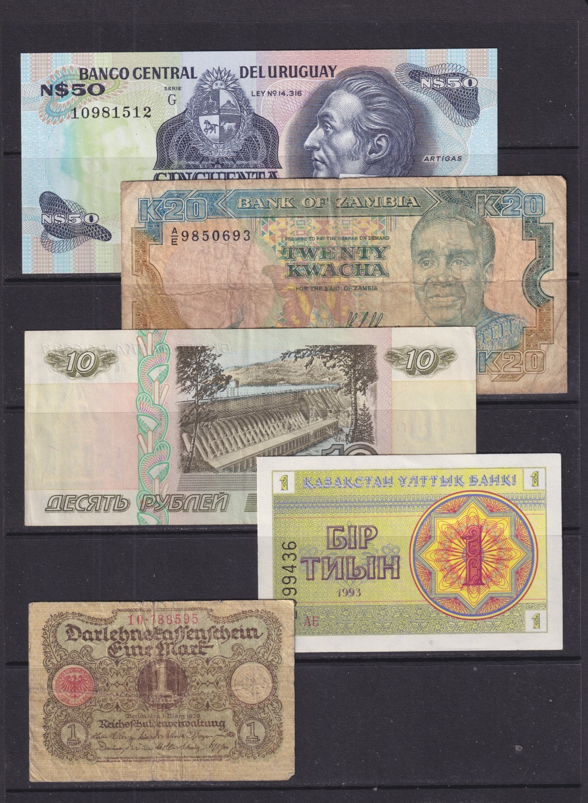 5 Worldwide Uncirculated to Circulated Banknotes - Countries as Shown (476)