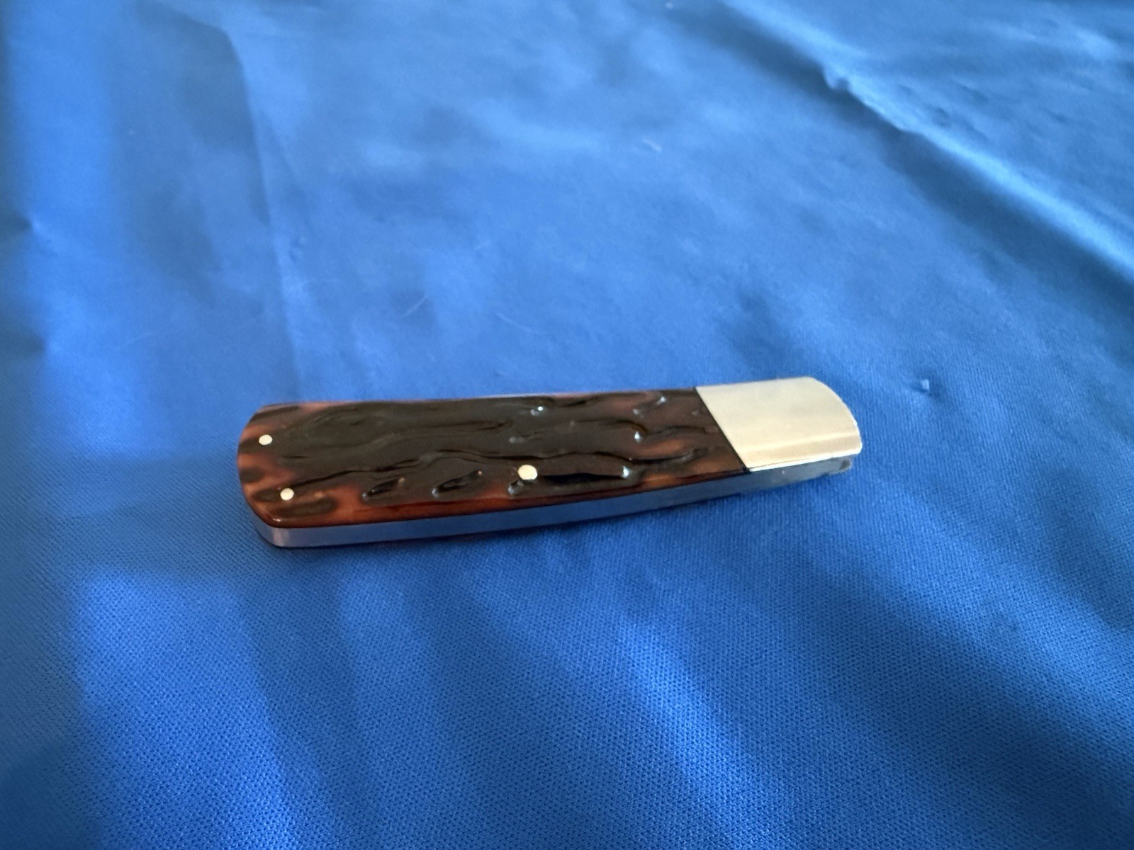 Custom Ray Cover Stag Handle Pocket Knife -- Mint and Unused
