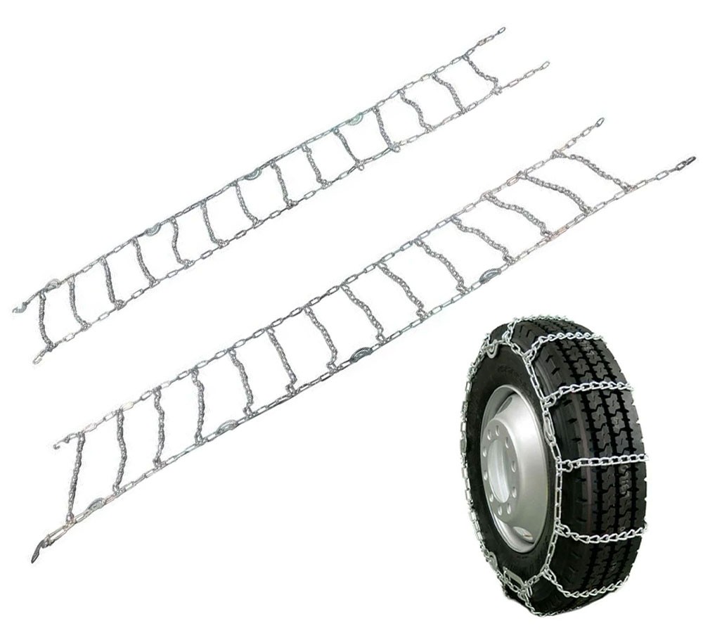 2PK Cam Twisted Link Snow Tire Chains for 16.5" Rim Di. & 10" Wide Car Tire